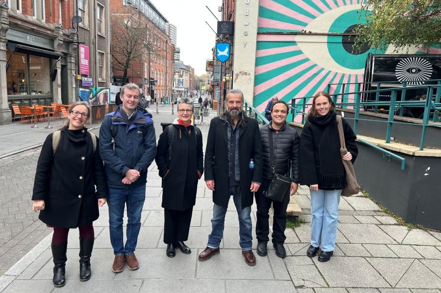 Image of academics from NTU and Germany in Nottingham City Centre on an incultural exchange workshop