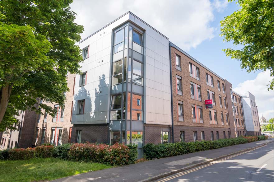 The exterior of the Gill Street South halls of residence
