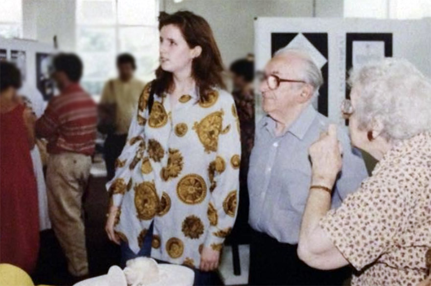 Chloe at her degree show in 1993, with her Gran and Uncle Kenneth Day.