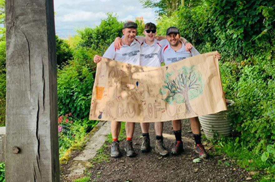 Pete, Denys & Tommy with map of Hadrian's Wall