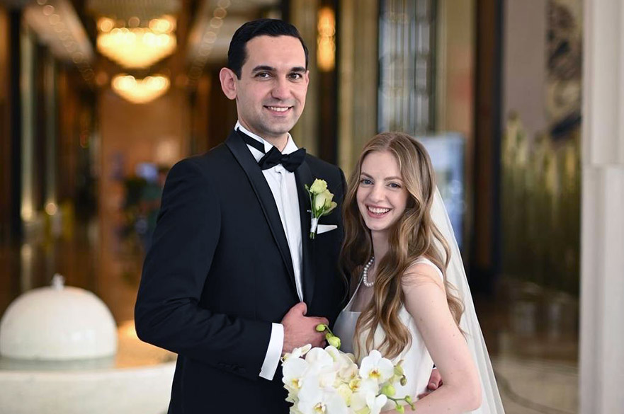 Batuhan and Alina on their wedding day