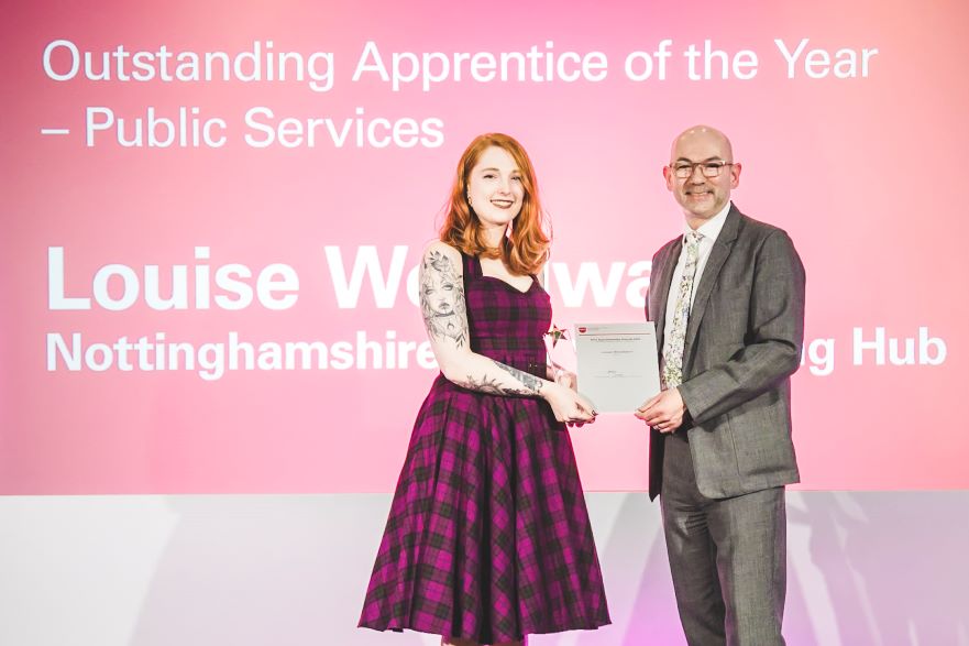 Louise Woodward receives her award