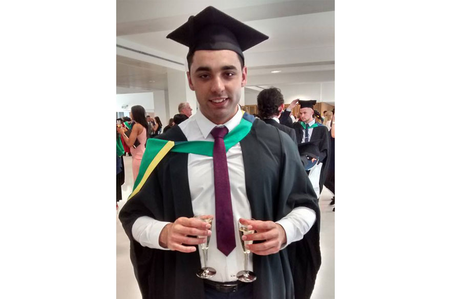 Matt Nand-Lal at his Graduation.
