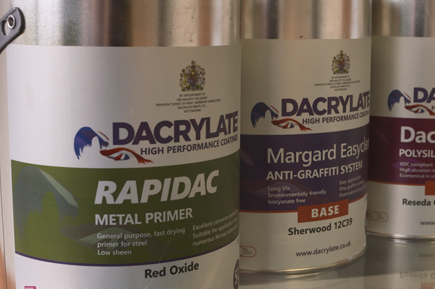 Tins of Dacrylate paint