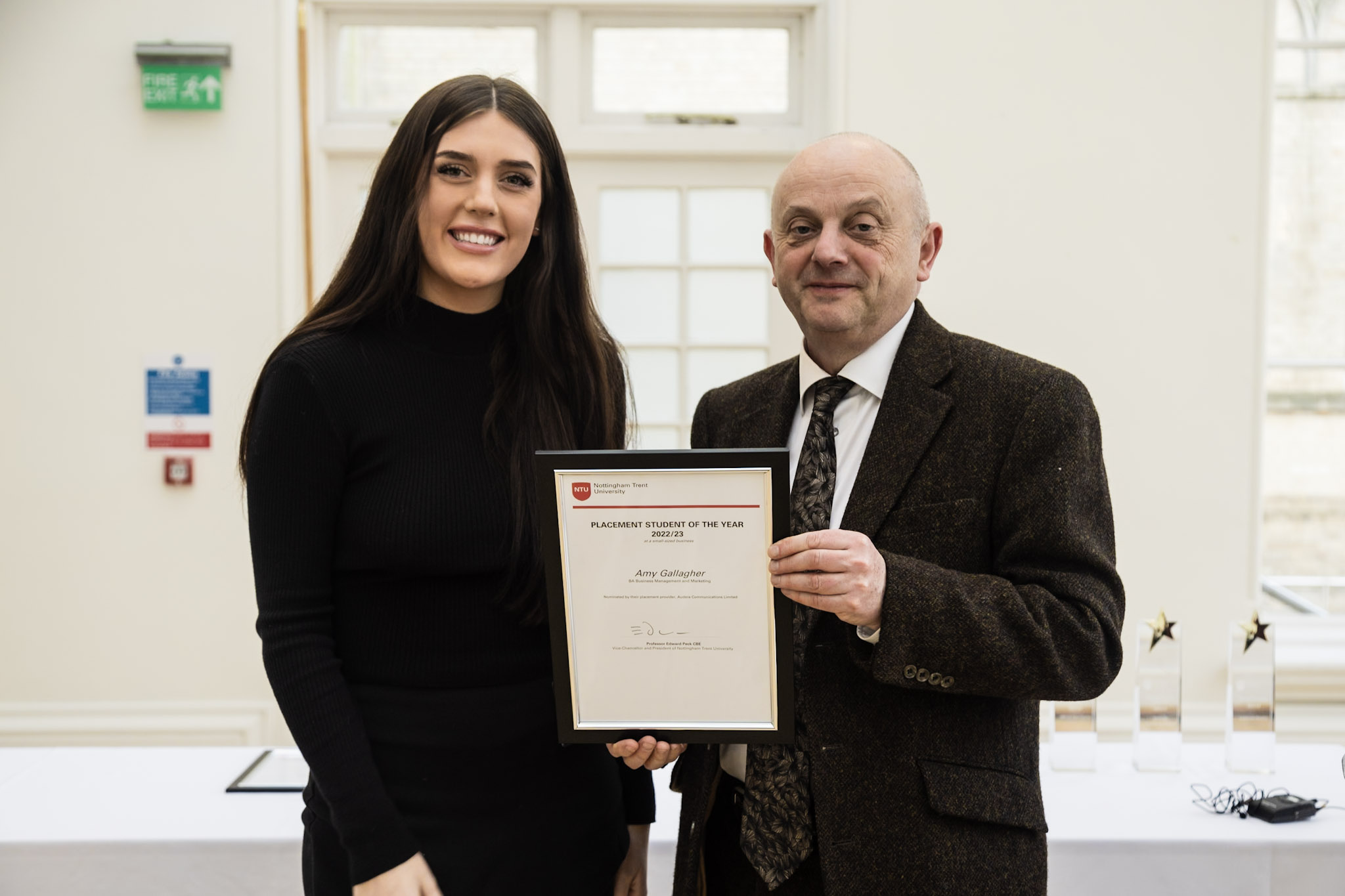 Amy Gallagher accepting award