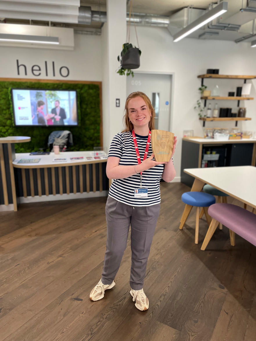 Katrina Starkie with award 