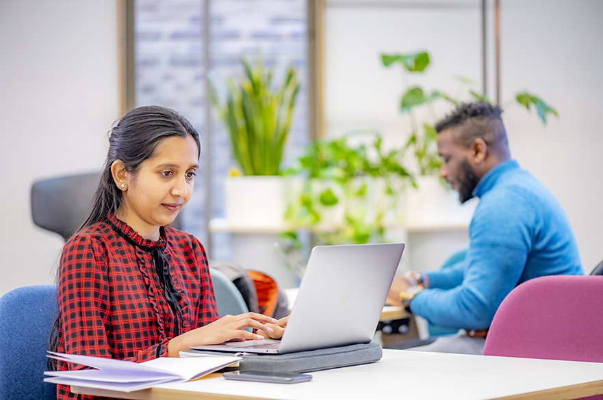 Students in a learning environment