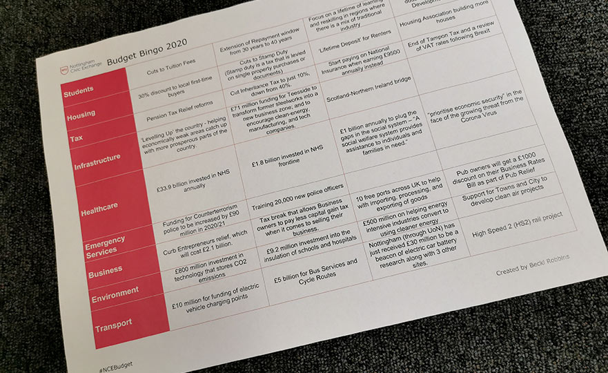 bingo sheet
