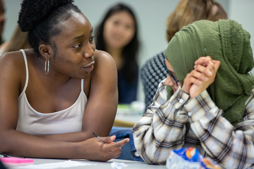 Two students talking
