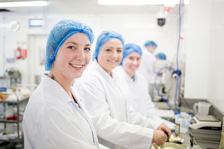 Students in food lab