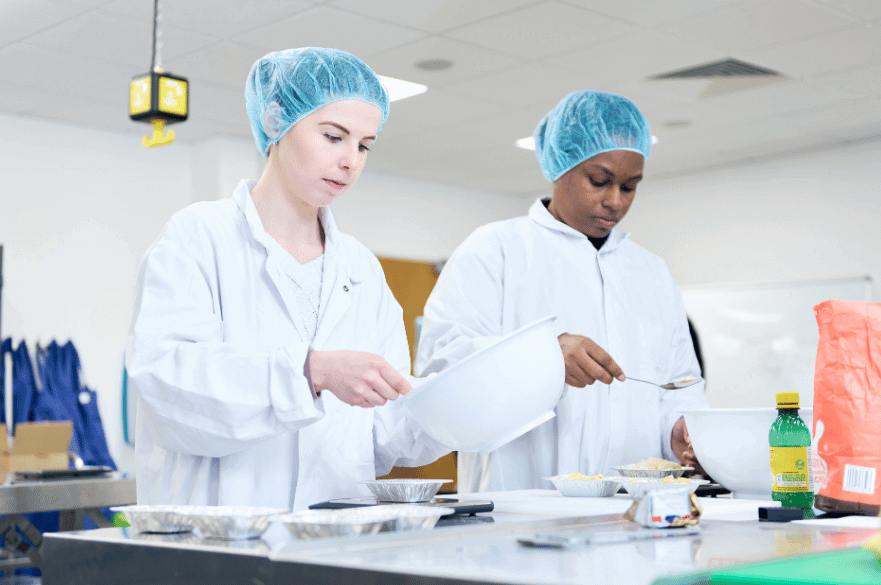 Level 6 Food Industry Technical Professional Degree Apprenticeship students producing apple pies