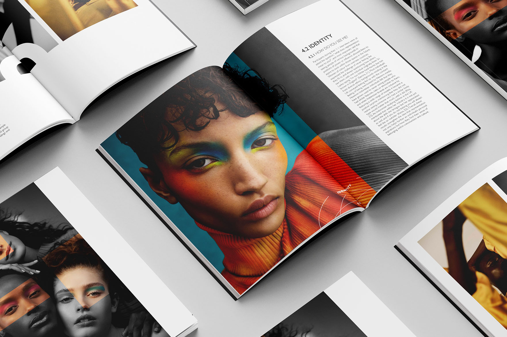 Mock up of various magazine covers