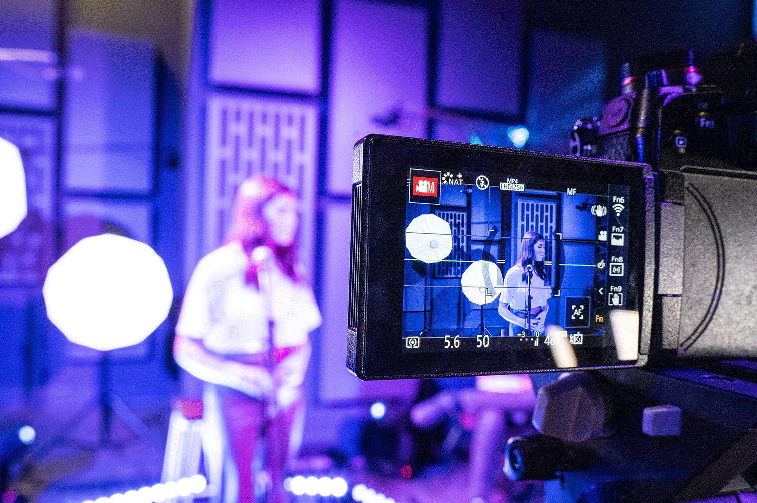 A camera capturing content of a live performance