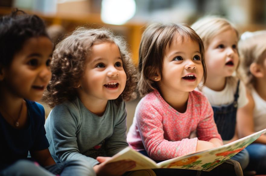 Children looking at books