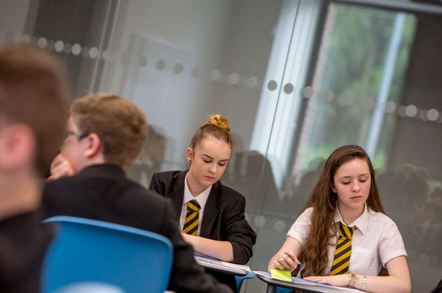 Secondary school students in a classroom