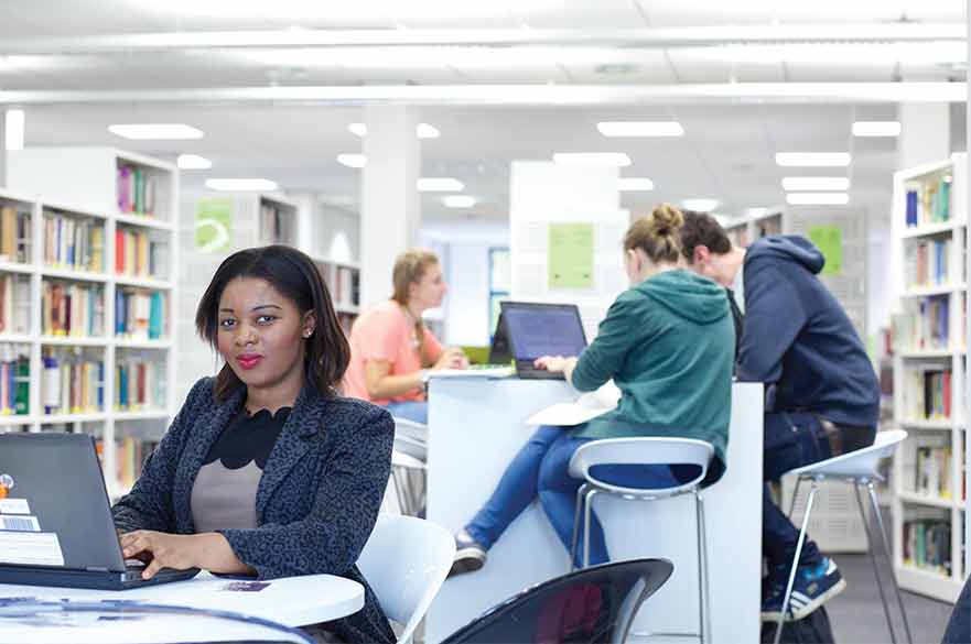 Student in Library