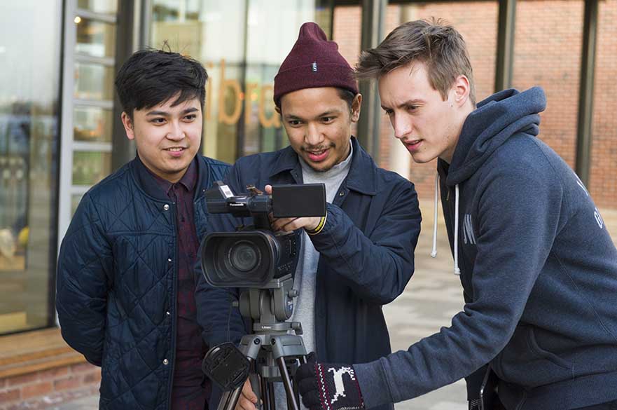 Students with camera