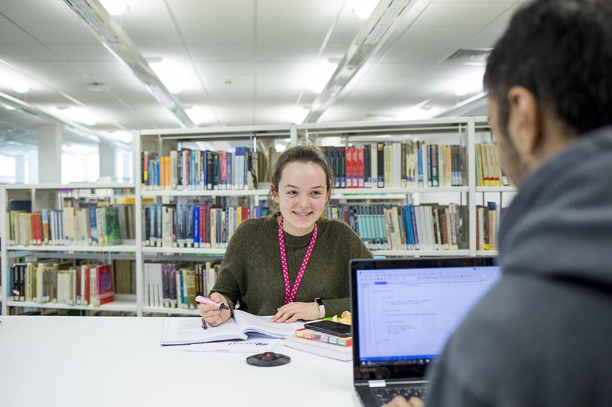 Students in library