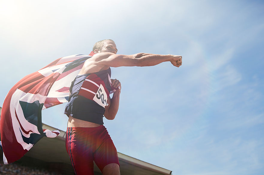 Athlete celebrating 