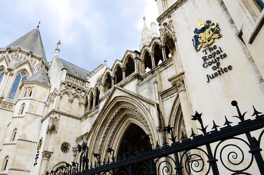 Outside the Royal Courts of Justice