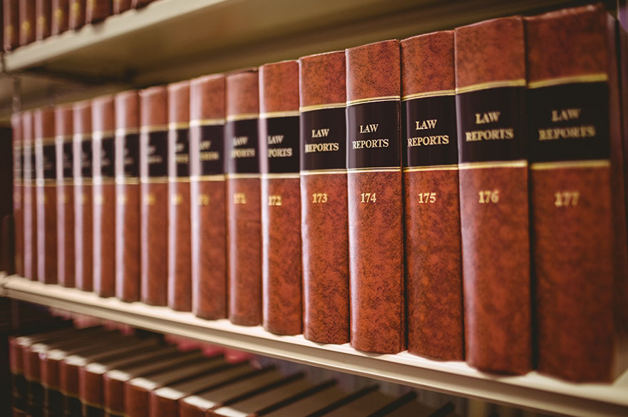 law reports on a shelf