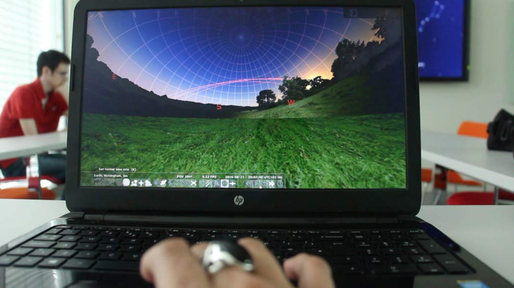 Computer display of astronomy sorftware