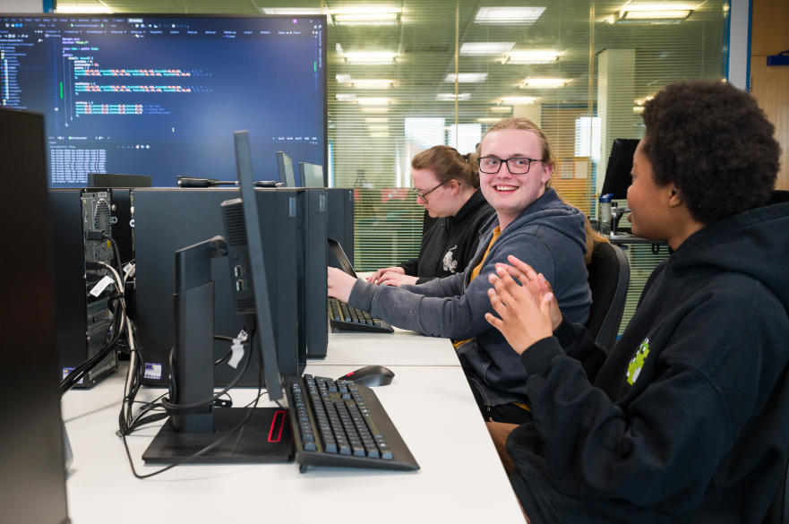 Students in a computer lab