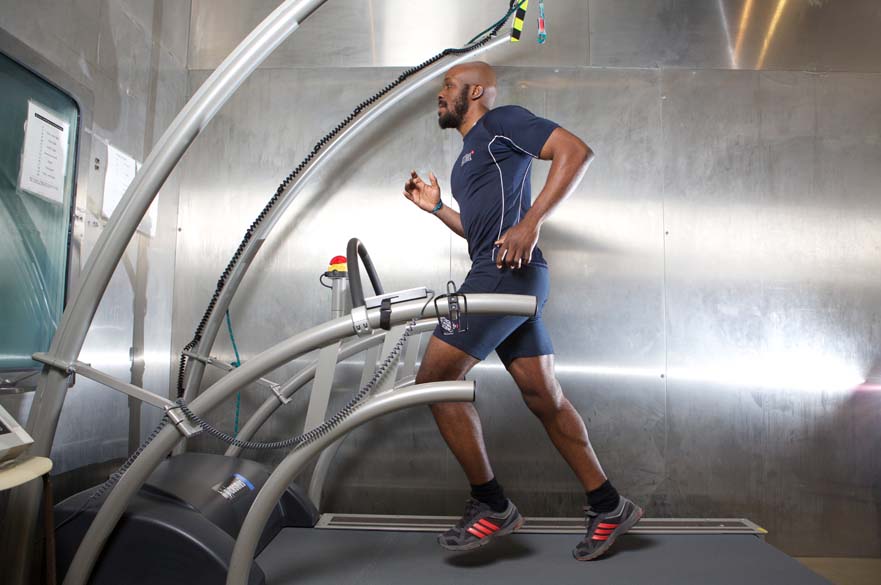 Person using running machine
