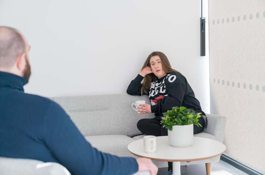 Student in role-play setting