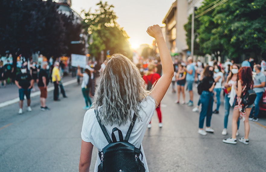 Student marching