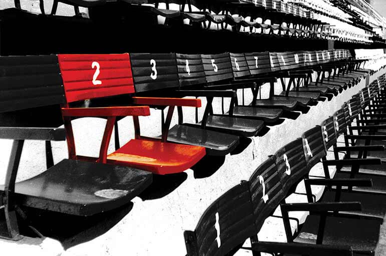 Rows of seats in a stadium