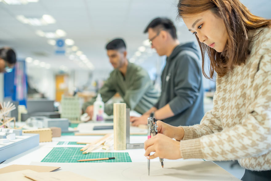 ADBE Student working on her architecture project