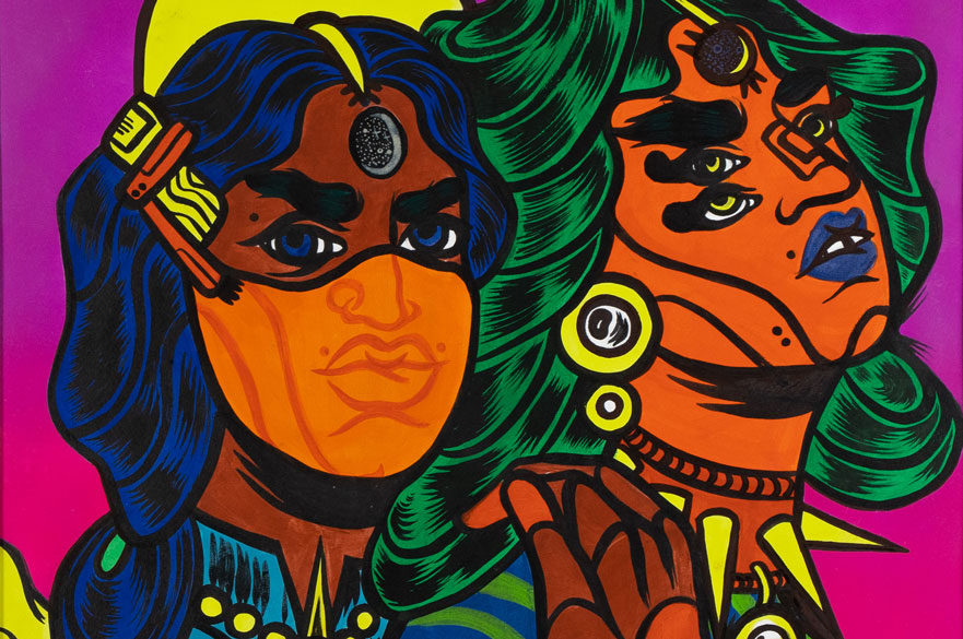 A colourful painting.