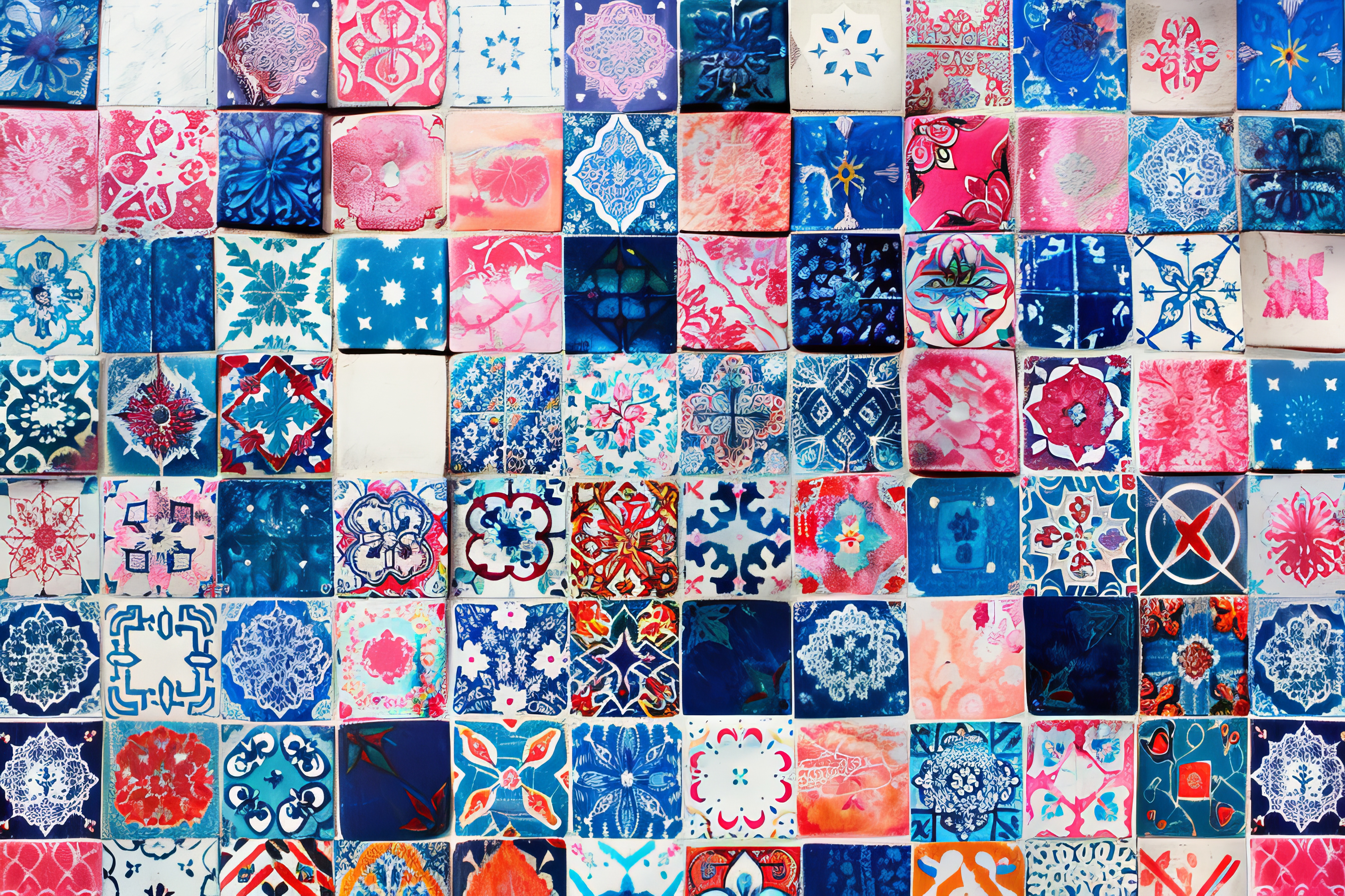 cultural painting on tiles