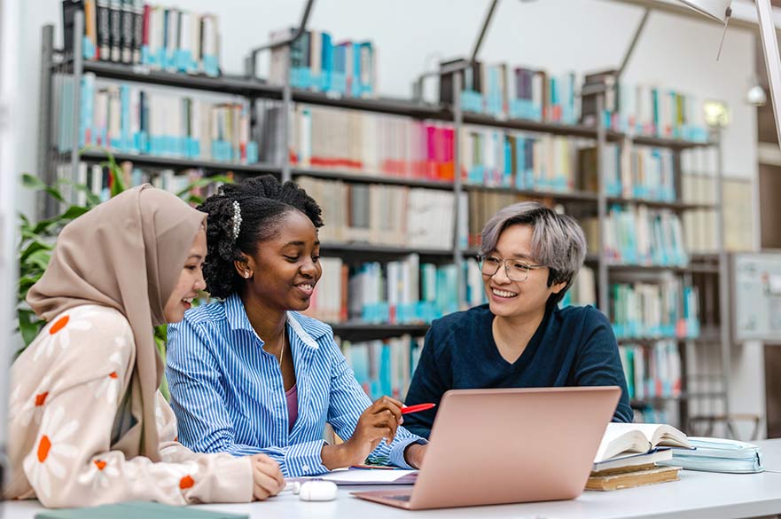 diverse group of students in discussion
