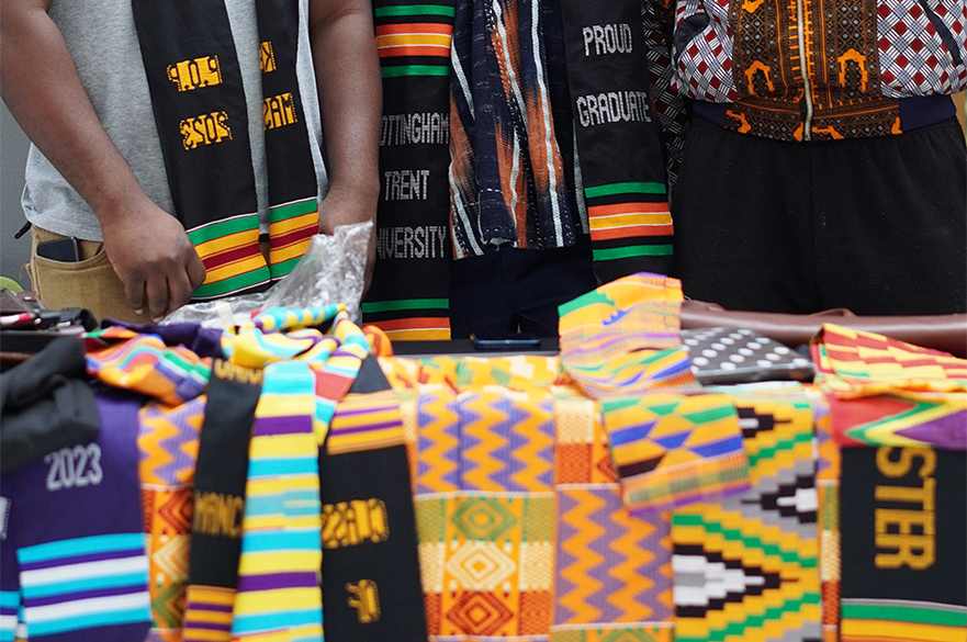 kente cloth on display