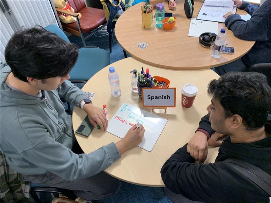 language cafe session happening at clifton global lounge