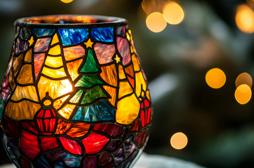 stained glass jar