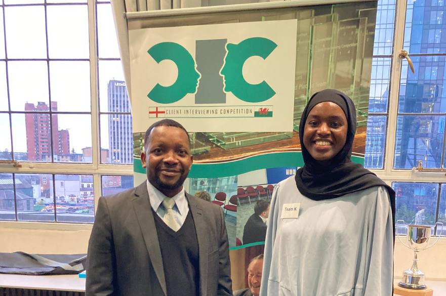 Charles and Habibah at Client Interviewing Competition Finals