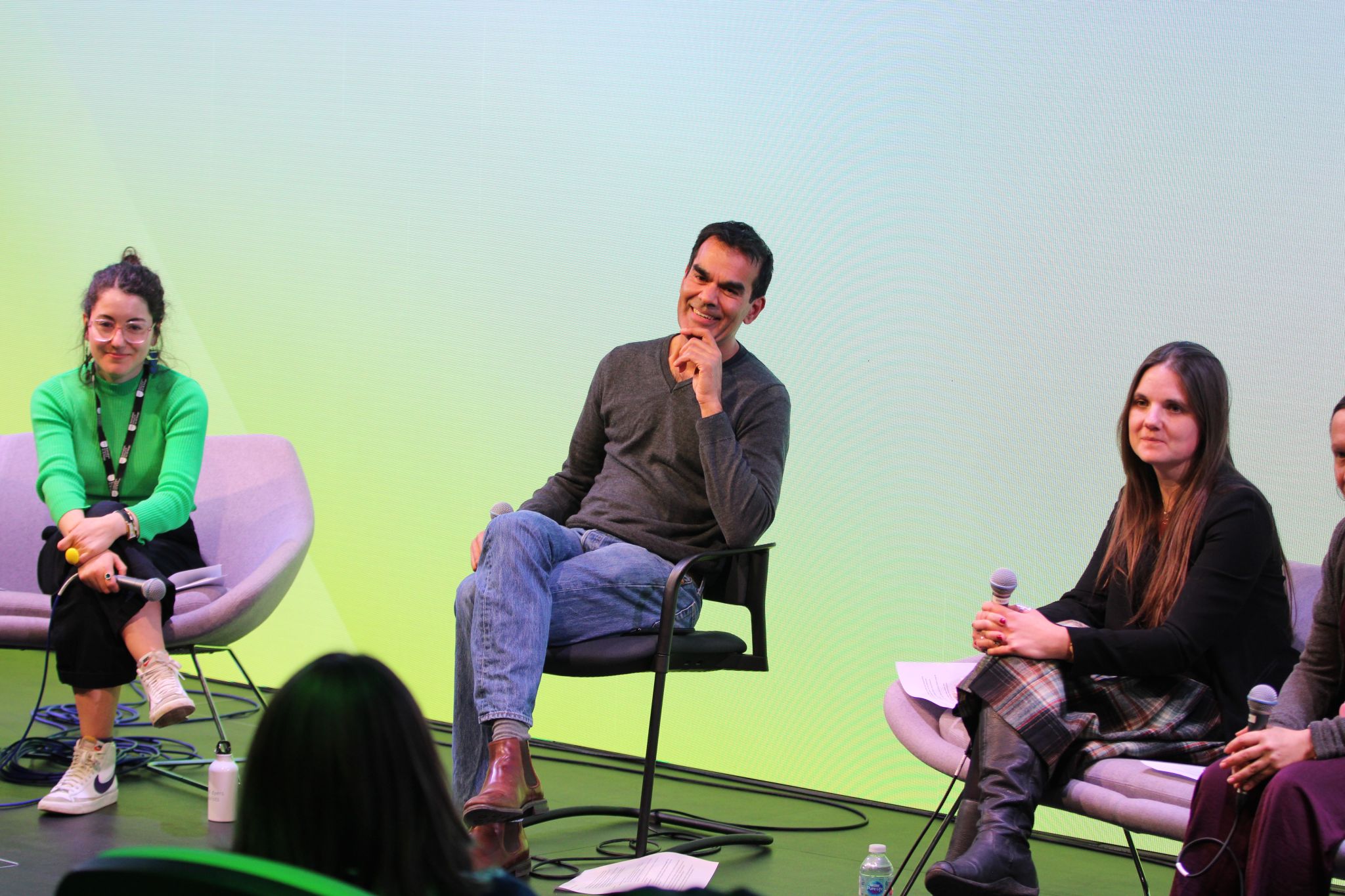 Three people on a panel
