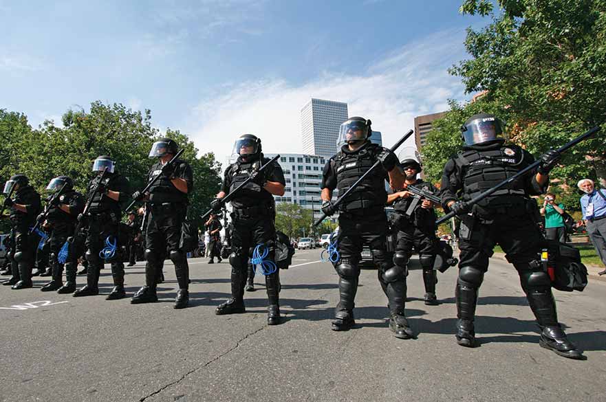 Police in riot gear