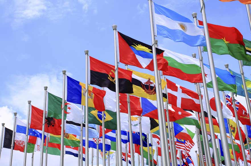 Various country flags