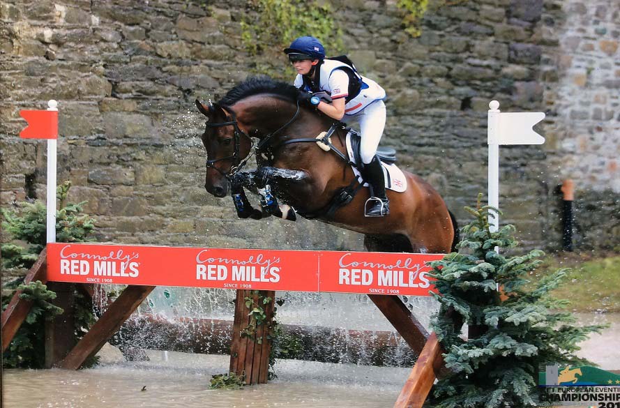 horse jumping in cross country