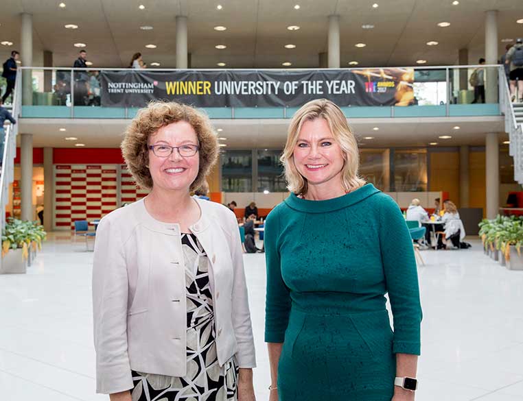 Justine Greening and Eunice Simmons
