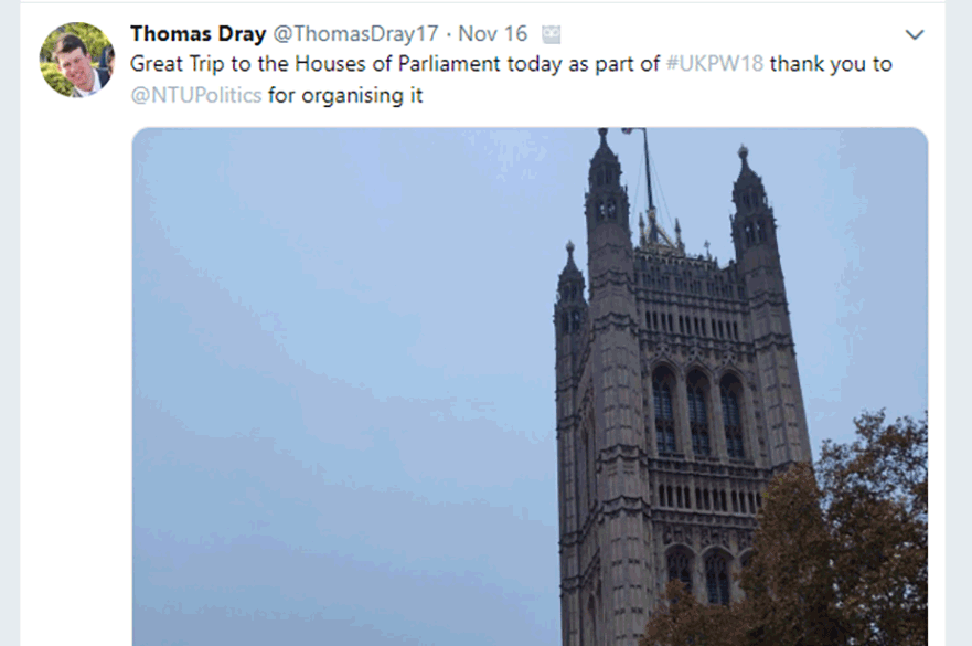 ParliamentWeekTweetbyDray