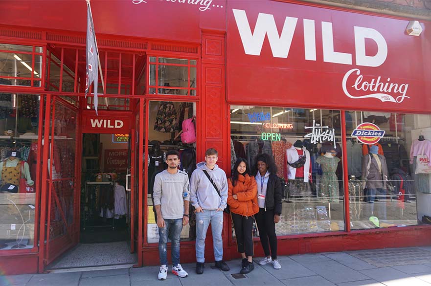 NBS students outside Wild Clothing in Nottingham