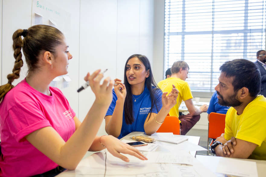 Students around a table