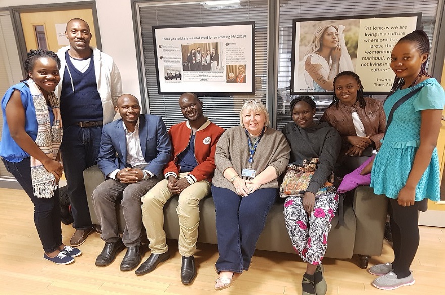 NTU Project lead Linda Gibson (4th from right) with Makerere University project lead David Musoke (3rd from left) and the 2019 Erasmus+ exchange participants