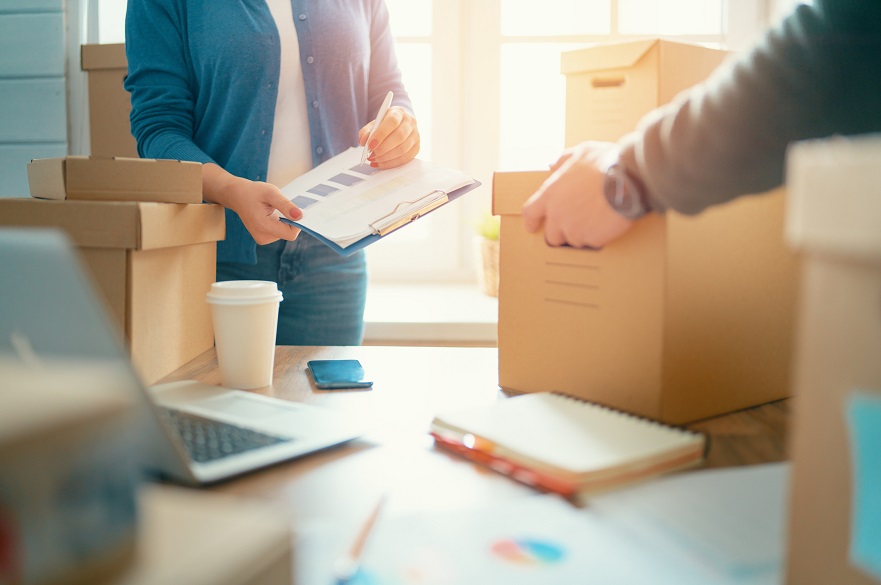Boxes on a desk