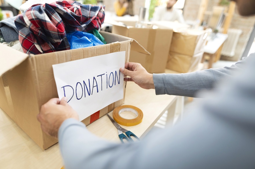 Box of clothes donations